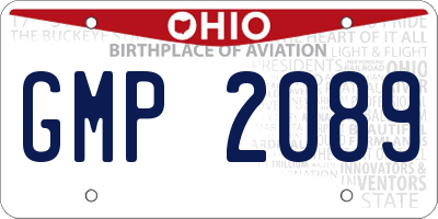 OH license plate GMP2089