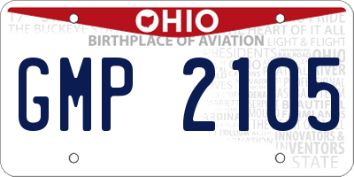 OH license plate GMP2105