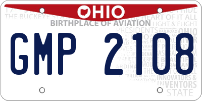 OH license plate GMP2108