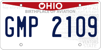 OH license plate GMP2109