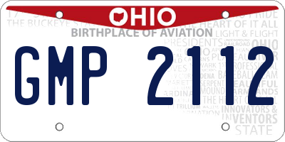 OH license plate GMP2112