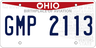 OH license plate GMP2113