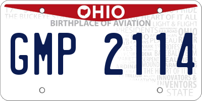 OH license plate GMP2114