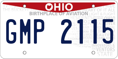 OH license plate GMP2115