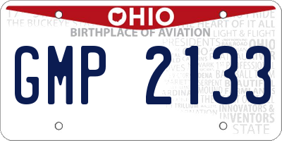 OH license plate GMP2133
