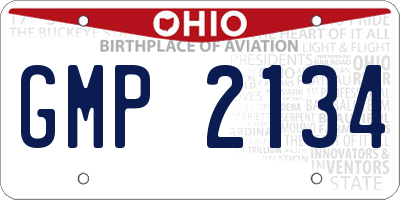 OH license plate GMP2134