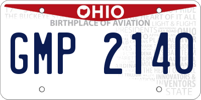 OH license plate GMP2140