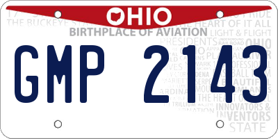 OH license plate GMP2143