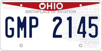 OH license plate GMP2145