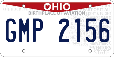 OH license plate GMP2156