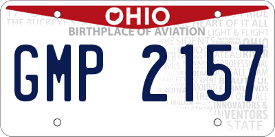 OH license plate GMP2157