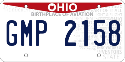 OH license plate GMP2158