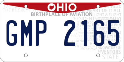 OH license plate GMP2165