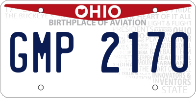 OH license plate GMP2170