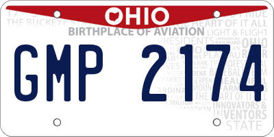 OH license plate GMP2174