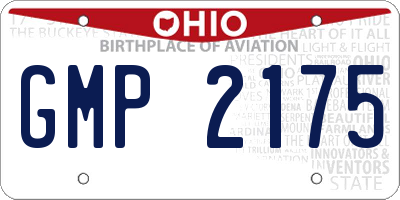 OH license plate GMP2175