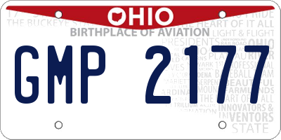 OH license plate GMP2177