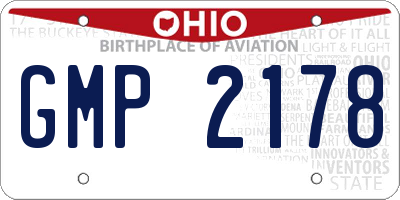 OH license plate GMP2178