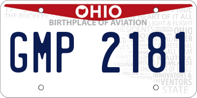 OH license plate GMP2181