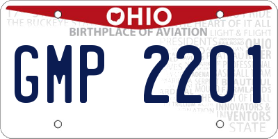 OH license plate GMP2201