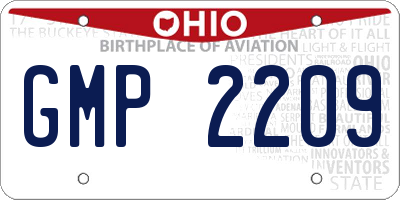 OH license plate GMP2209