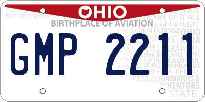 OH license plate GMP2211