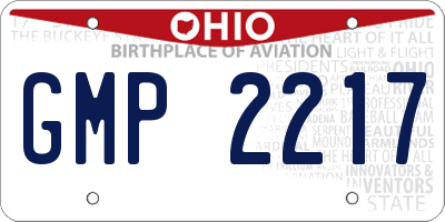 OH license plate GMP2217