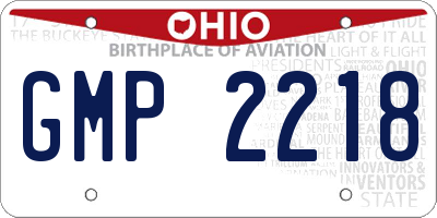 OH license plate GMP2218