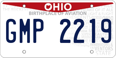 OH license plate GMP2219