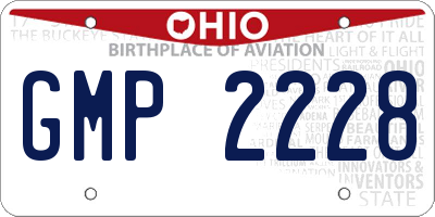 OH license plate GMP2228