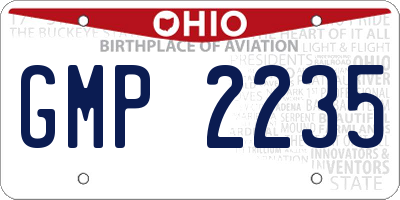 OH license plate GMP2235