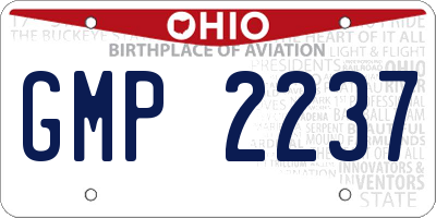 OH license plate GMP2237