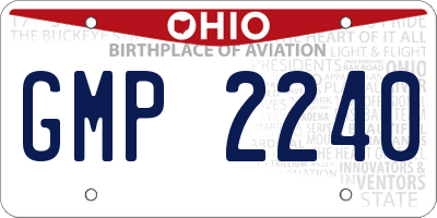 OH license plate GMP2240