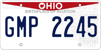 OH license plate GMP2245