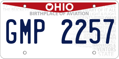 OH license plate GMP2257
