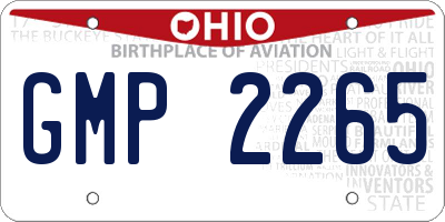 OH license plate GMP2265