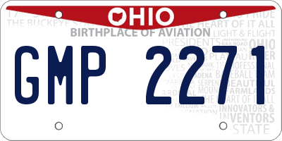OH license plate GMP2271