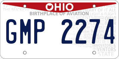 OH license plate GMP2274