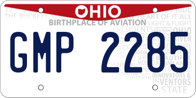 OH license plate GMP2285