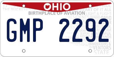 OH license plate GMP2292