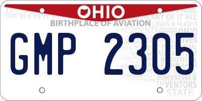 OH license plate GMP2305