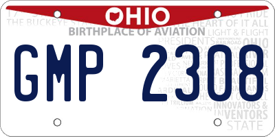 OH license plate GMP2308