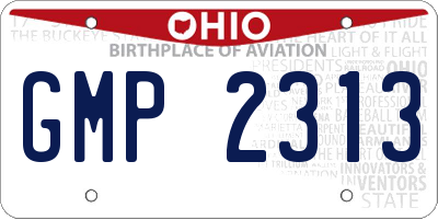 OH license plate GMP2313