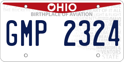 OH license plate GMP2324