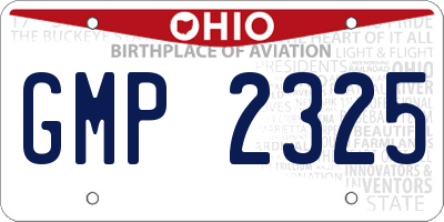 OH license plate GMP2325