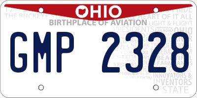 OH license plate GMP2328