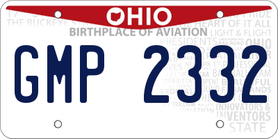 OH license plate GMP2332