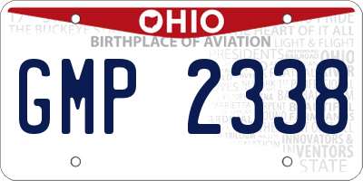 OH license plate GMP2338