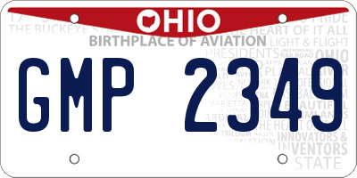 OH license plate GMP2349