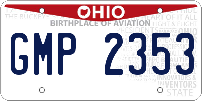 OH license plate GMP2353